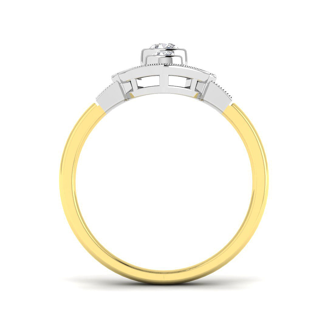 9ct Two-Tone Gold 0.39ct G SI2 Diamond Ring
