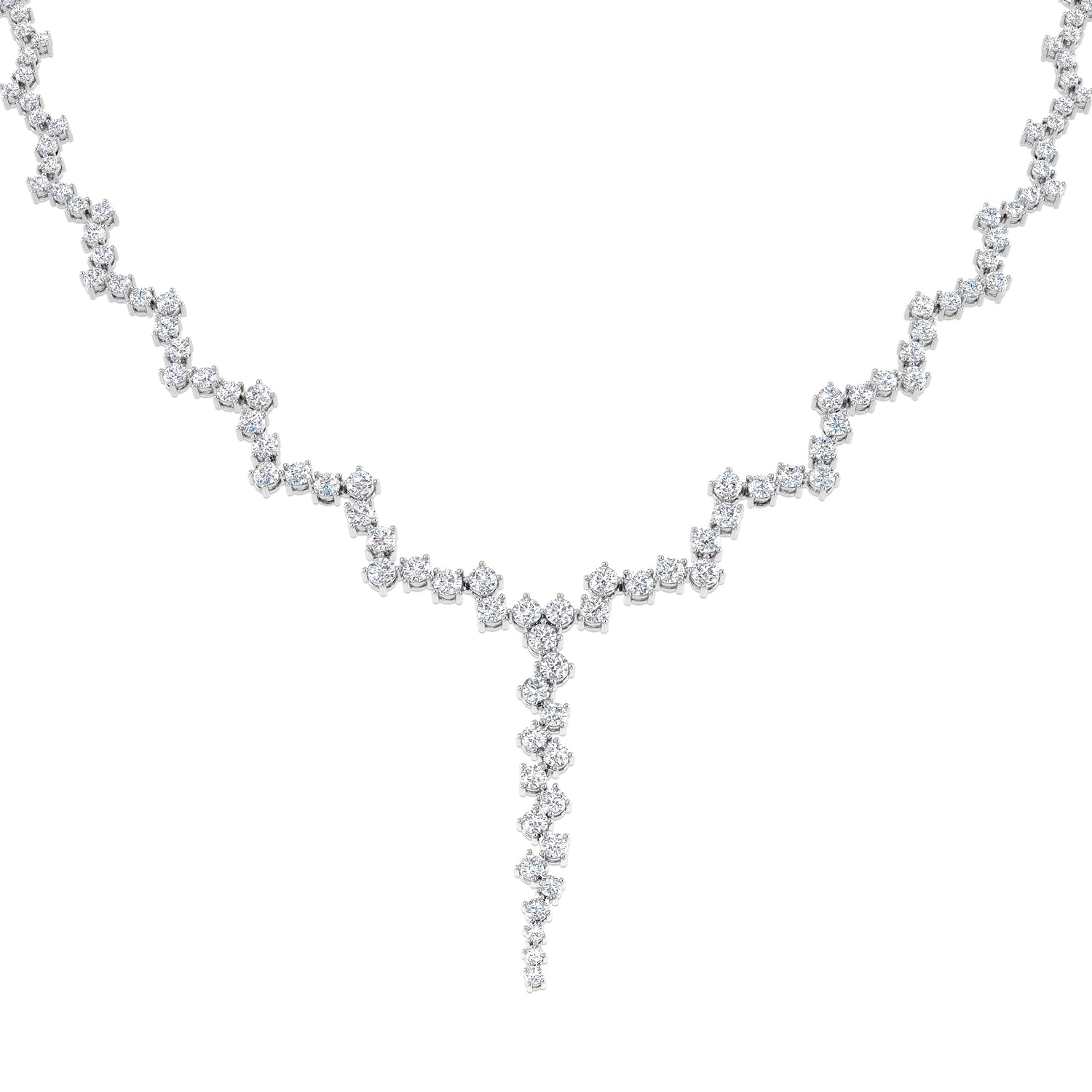 9ct White Gold 13.89ct Laboratory Grown CVD Necklace