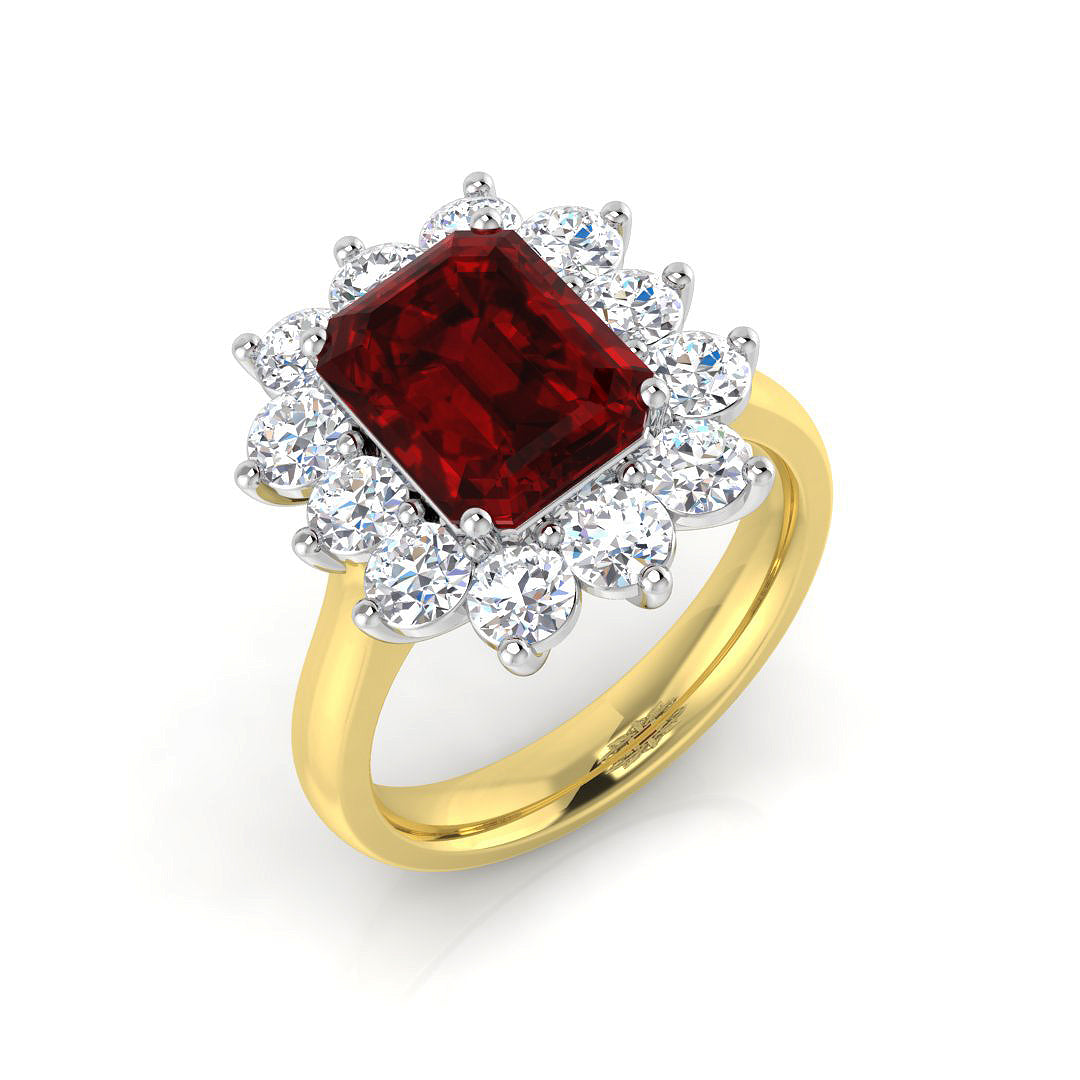 9ct Two-Tone Gold 4.33ct Laboratory Grown Lab Ruby Ring