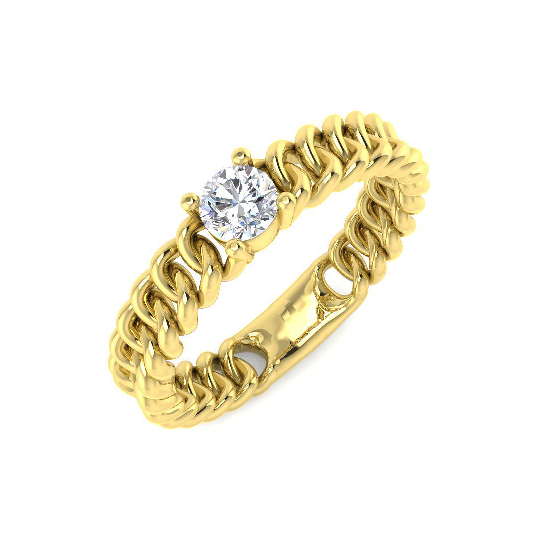 9ct Yellow Gold 0.24ct Laboratory Grown CVD Ring