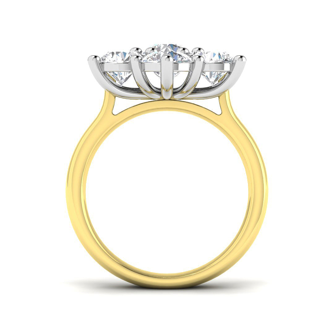 9ct Two-Tone Gold 4.09ct Laboratory Grown CVD Ring
