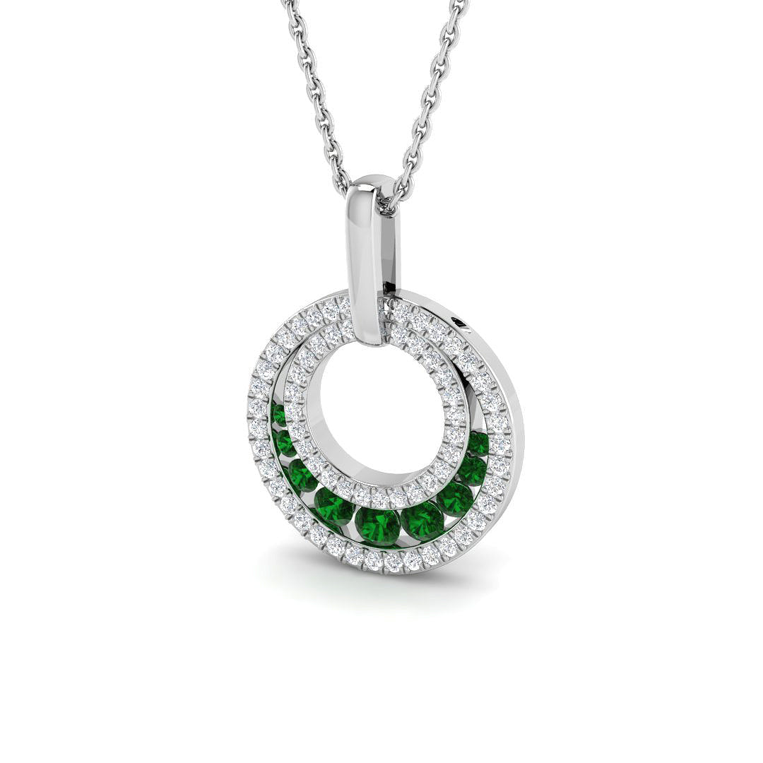 9ct White Gold 0.45ct Emerald Pendant