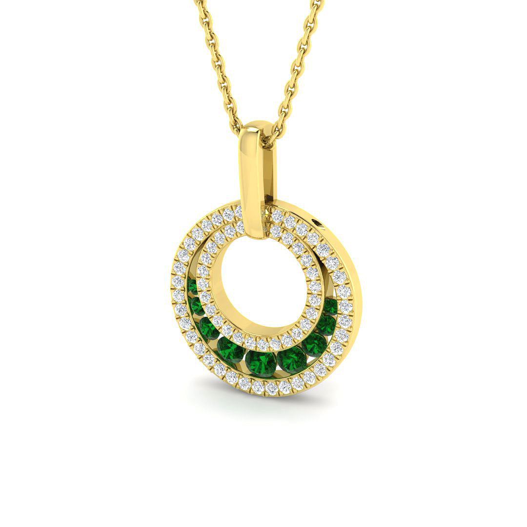 9ct Yellow Gold 0.45ct Emerald Pendant