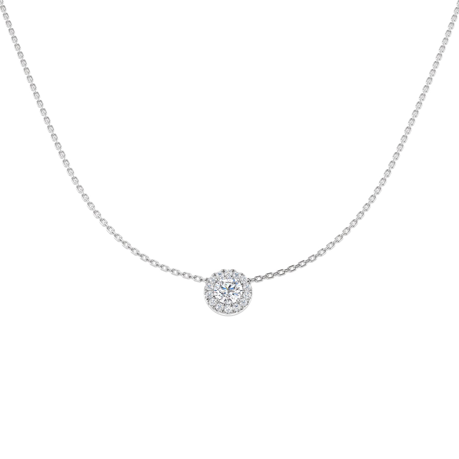 9ct White Gold 0.67ct Laboratory Grown CVD Necklace