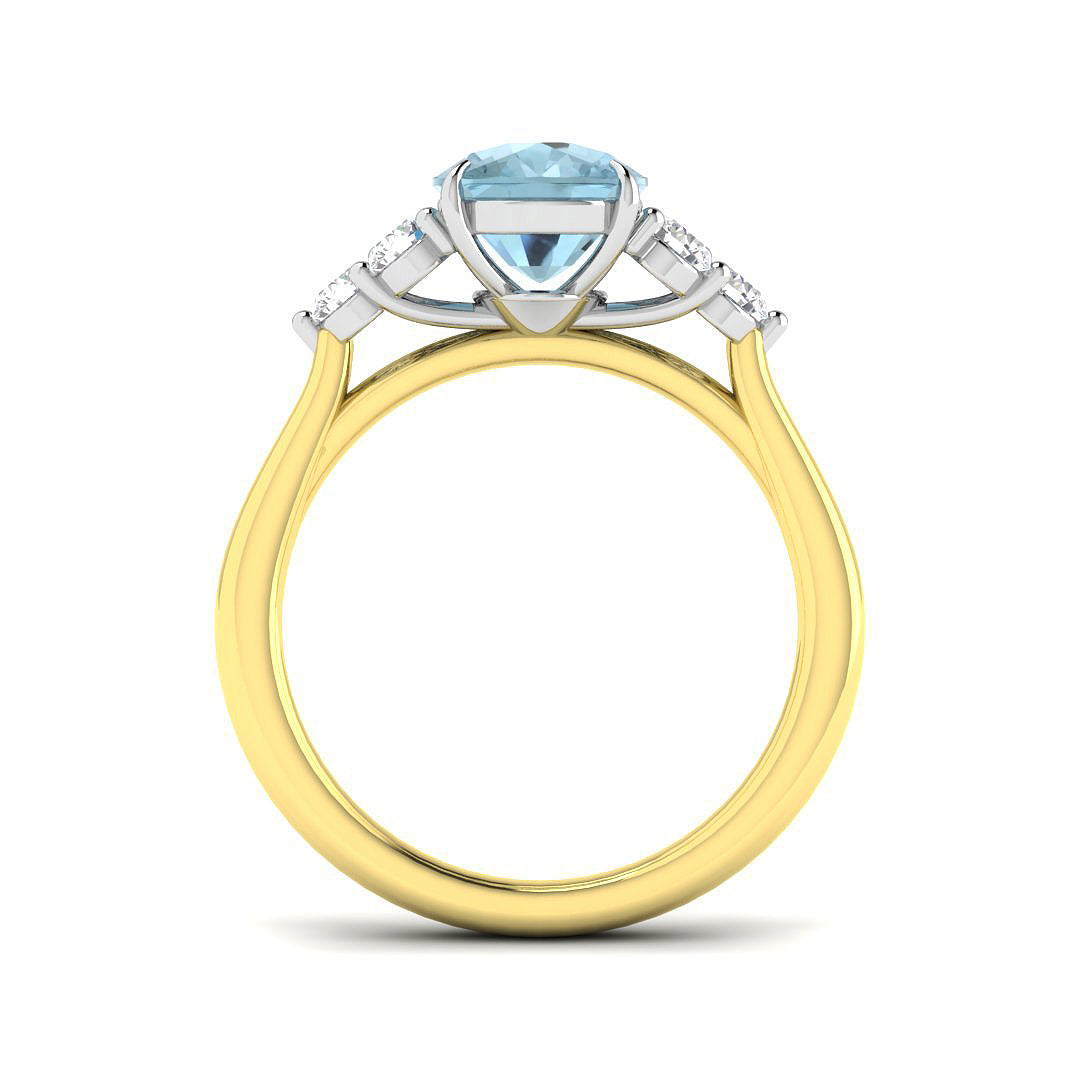 9ct Two-Tone Gold 2.16ct Aquamarine Ring