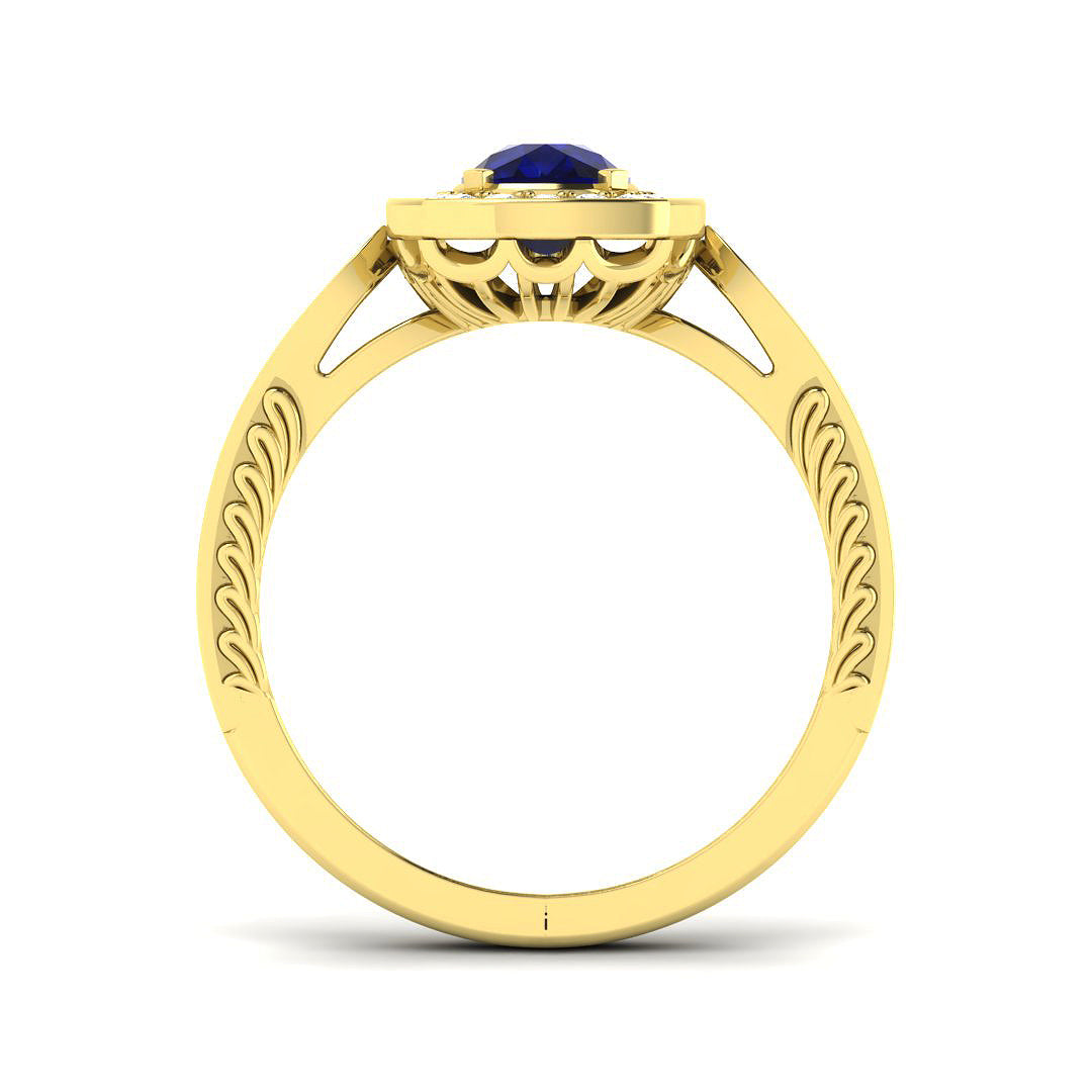 9ct Yellow Gold 1.74ct Blue Sapphire Ring