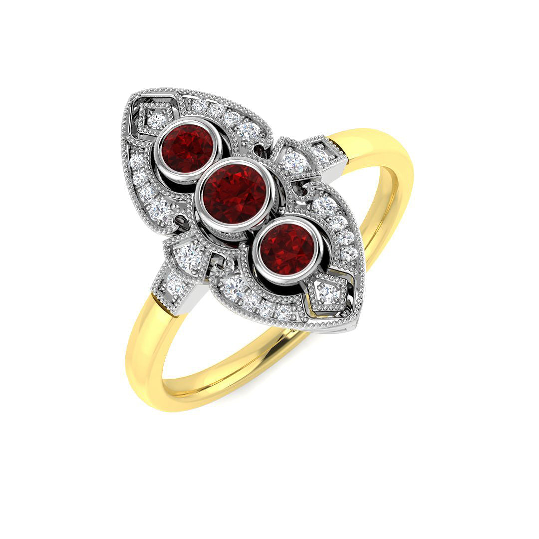 9ct Two-Tone Gold 0.54ct Ruby Ring
