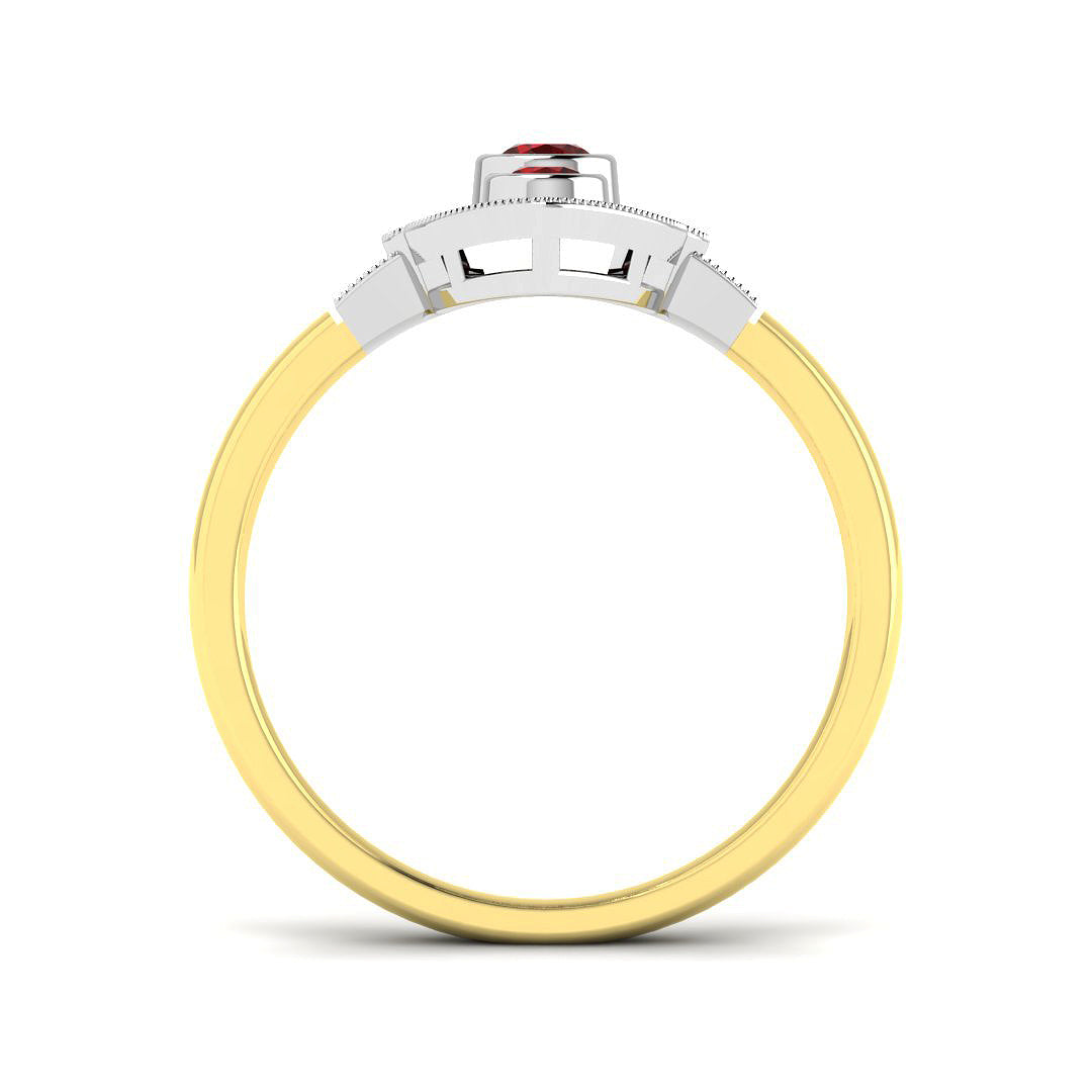 9ct Two-Tone Gold 0.54ct Ruby Ring