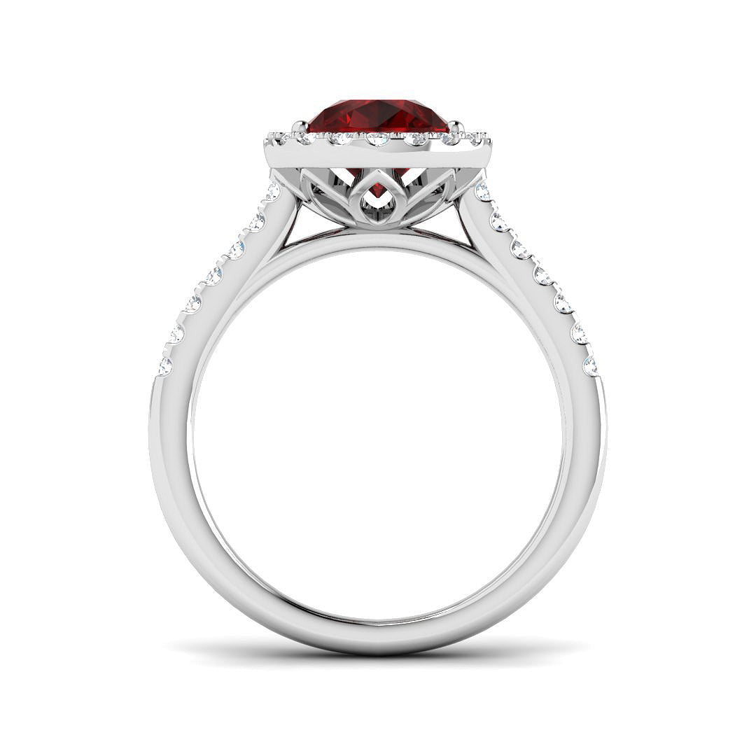 9ct White Gold 2.53ct Laboratory Grown Lab Ruby Ring