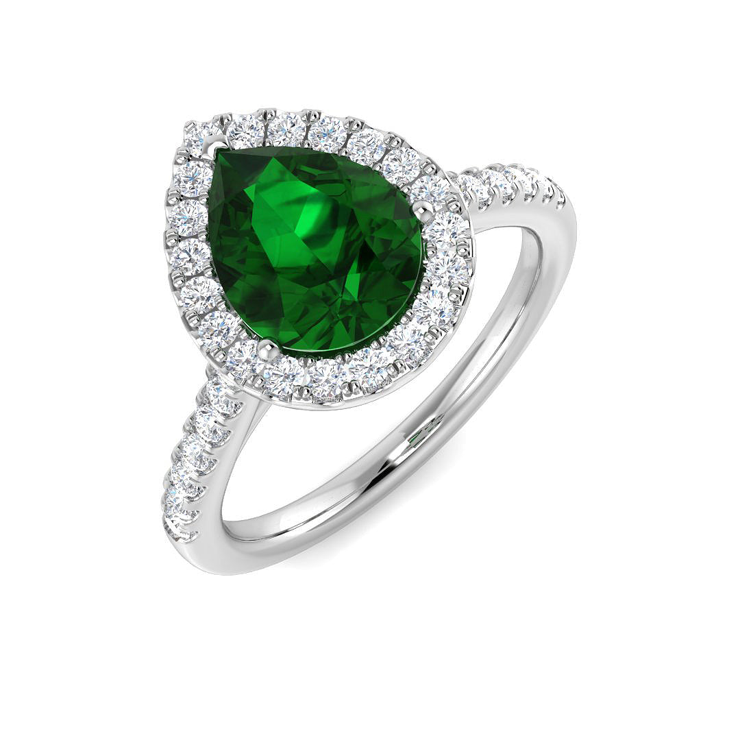 9ct White Gold 1.69ct Laboratory Grown Lab Emerald Ring