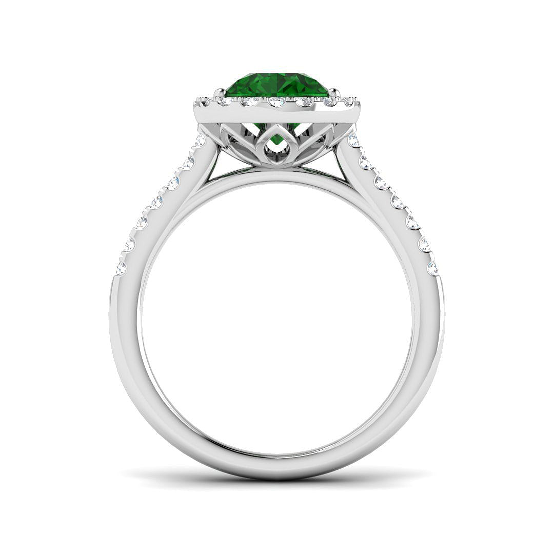 9ct White Gold 1.69ct Laboratory Grown Lab Emerald Ring