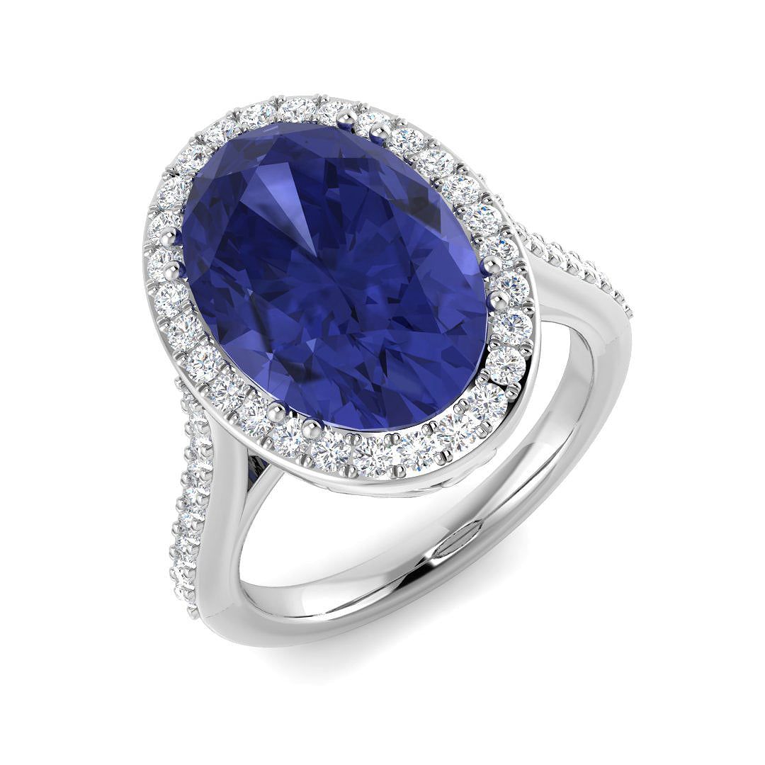 9ct White Gold 6.27ct Tanzanite Ring