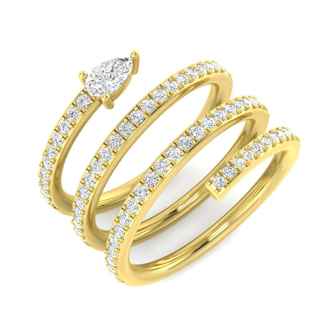 9ct Yellow Gold 0.76ct Laboratory Grown CVD Ring
