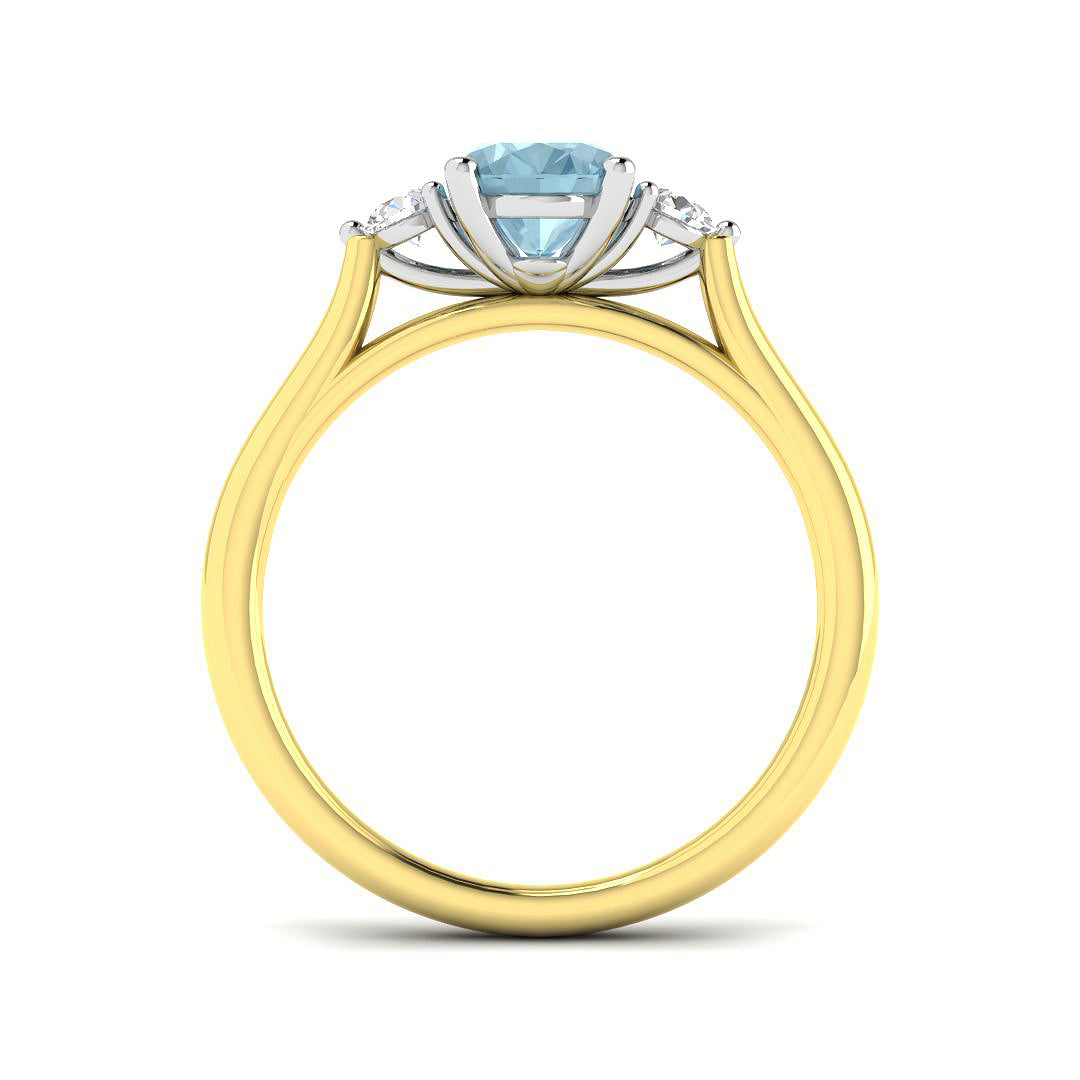 9ct Two-Tone Gold 1.02ct Aquamarine Ring
