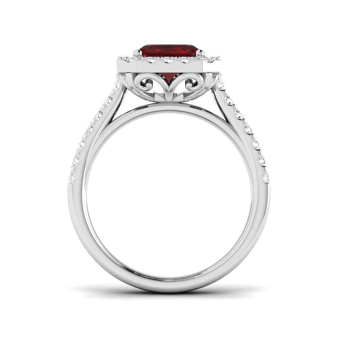 9ct White Gold 4.04ct Laboratory Grown Lab Ruby Ring