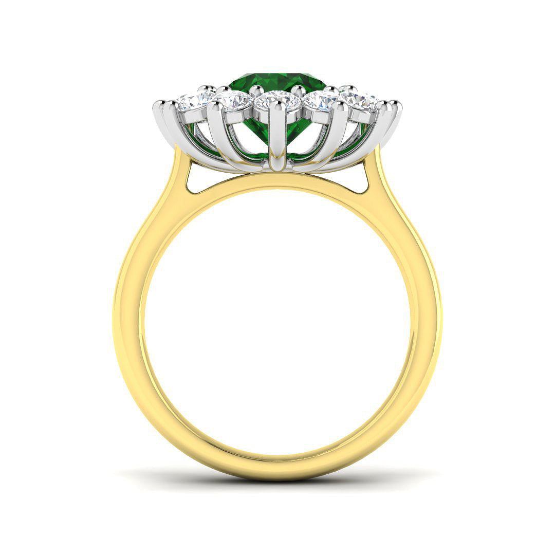 9ct Yellow Gold 3.29ct Laboratory Grown Lab Emerald Ring