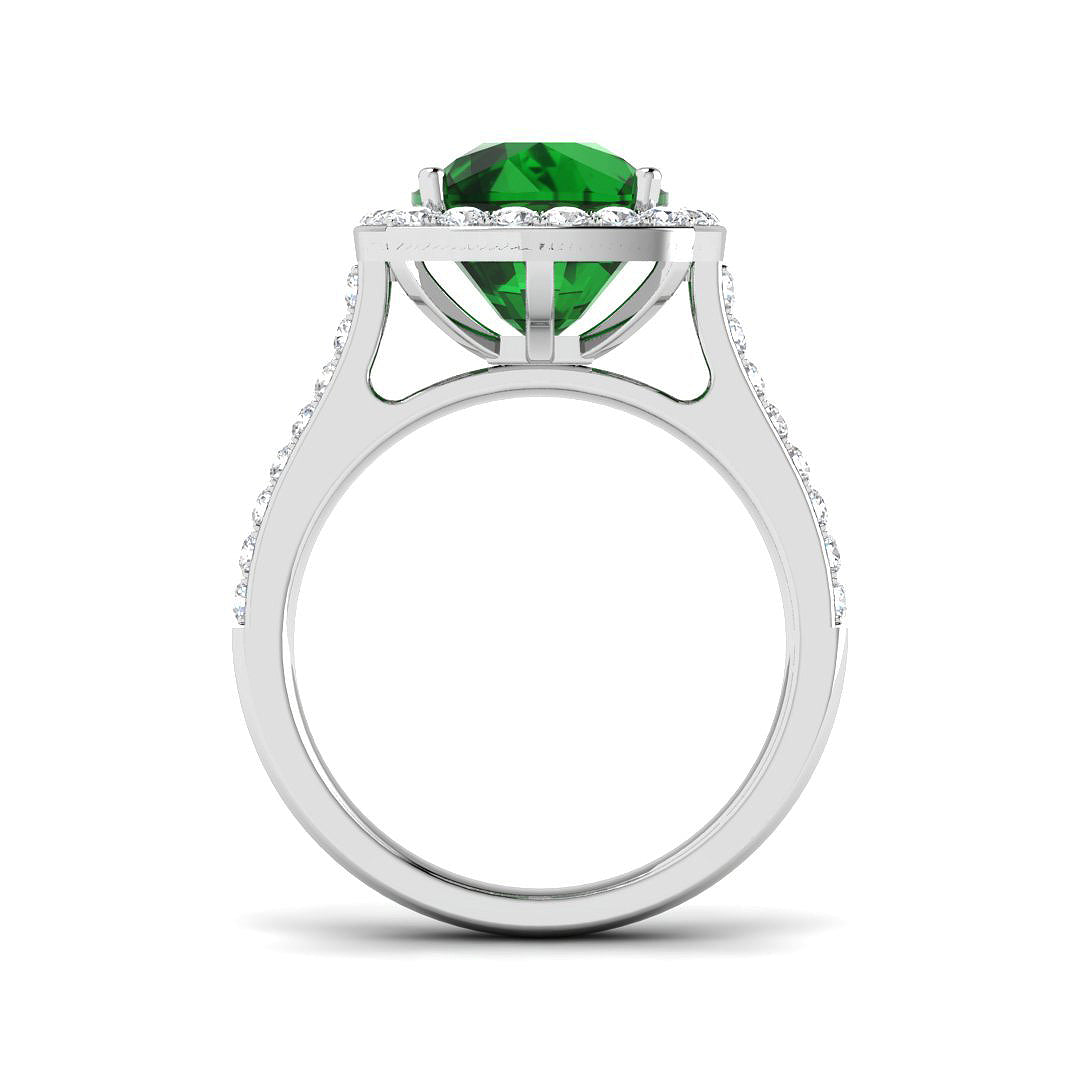 9ct White Gold 4.36ct Laboratory Grown Lab Emerald Ring