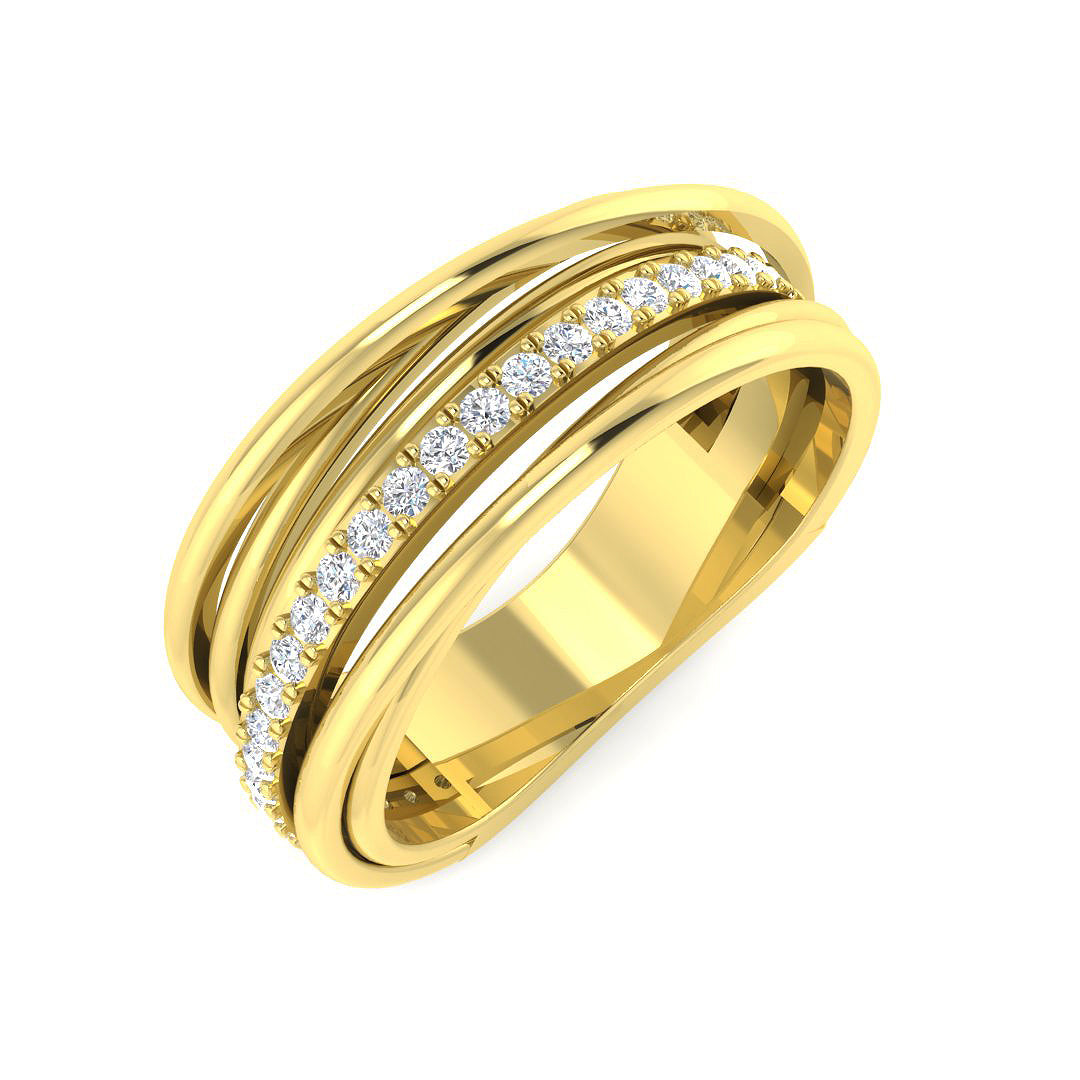 9ct Yellow Gold 0.25ct Laboratory Grown CVD Ring