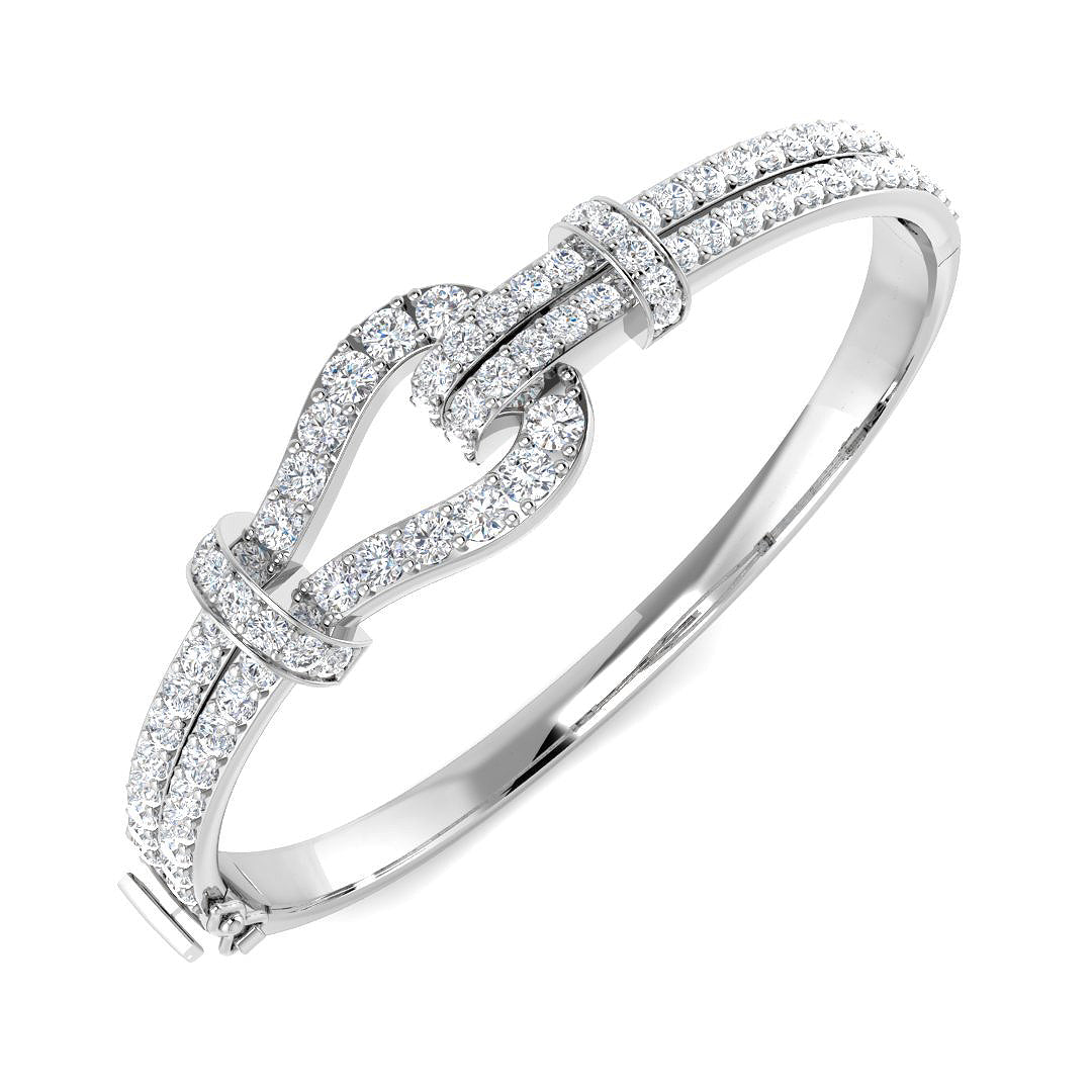 9ct White Gold 5.62ct Laboratory Grown CVD Bangle