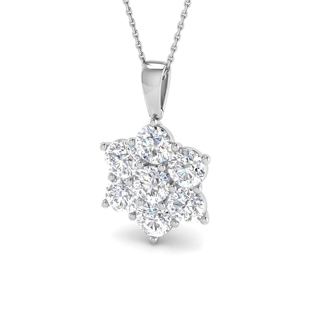 9ct White Gold 4.09ct Laboratory Grown CVD Pendant