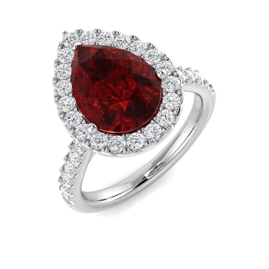 9ct White Gold 4.95ct Laboratory Grown Lab Ruby Ring