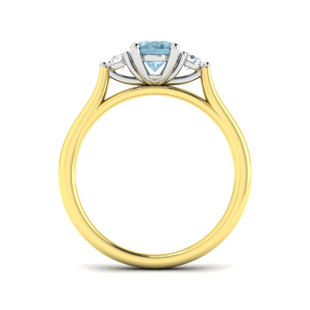 9ct Two-Tone Gold 1.03ct Aquamarine Ring