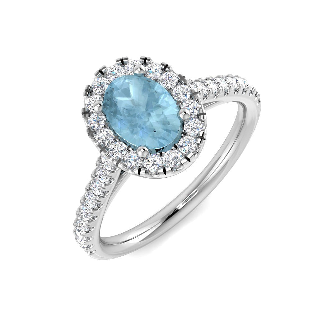 9ct White Gold 1.22ct Aquamarine Ring