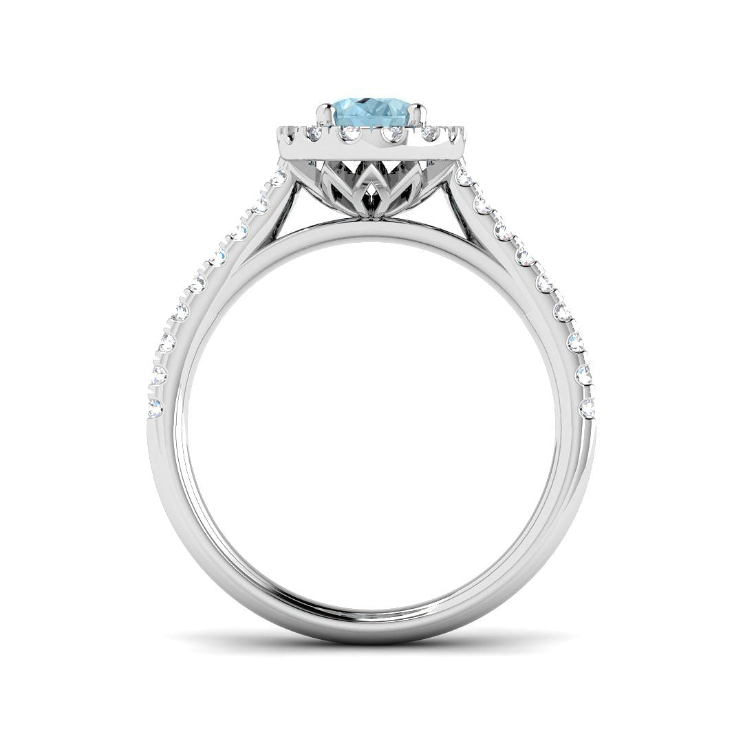 9ct White Gold 1.22ct Aquamarine Ring