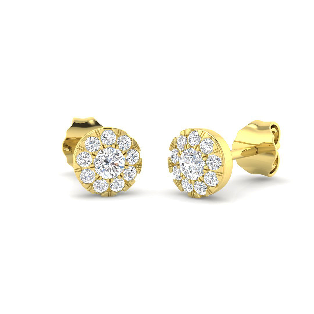 9ct Yellow Gold 0.32ct G I1 Diamond Earrings