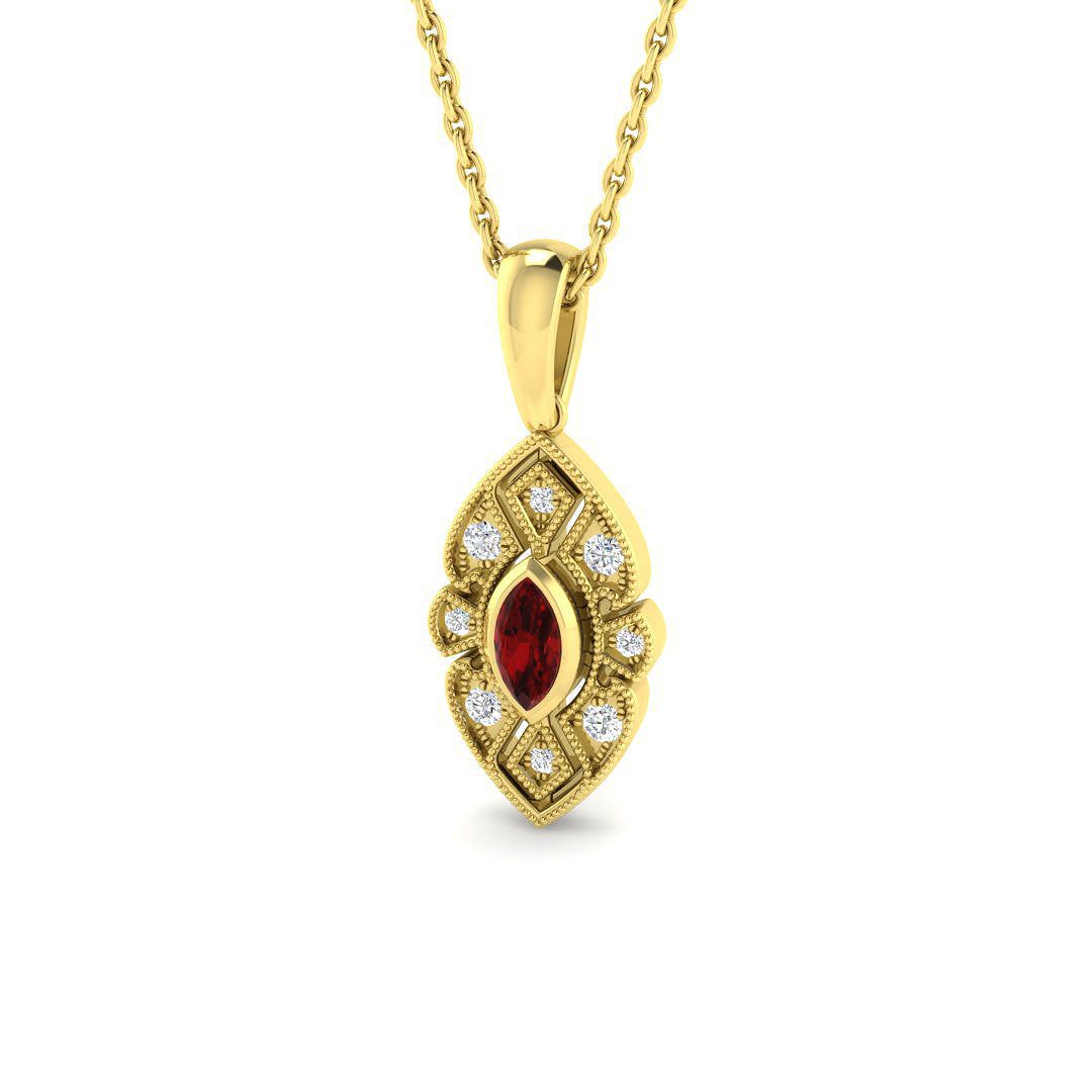 9ct Yellow Gold 0.21ct Ruby Pendant