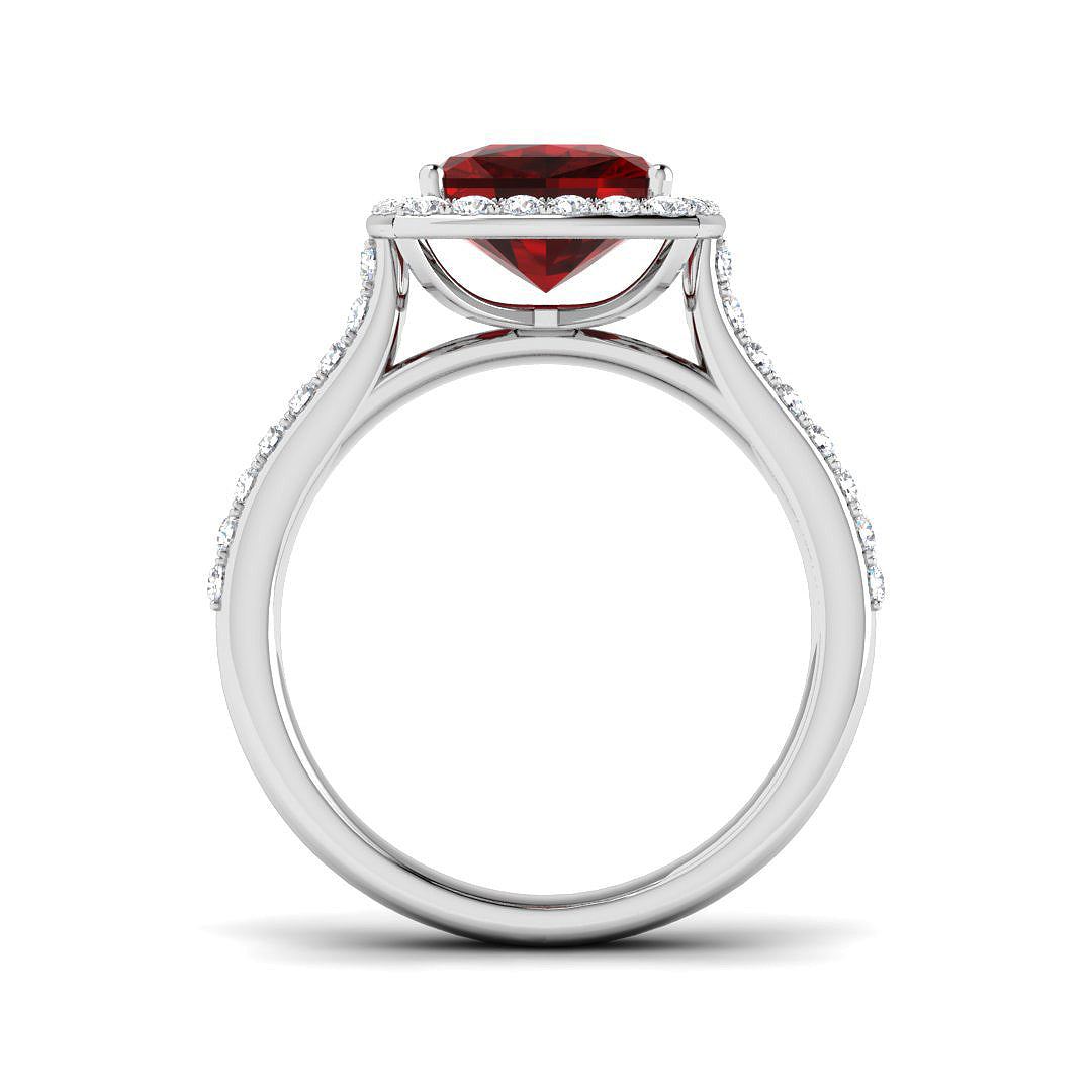 9ct White Gold 4.12ct Laboratory Grown Lab Ruby Ring