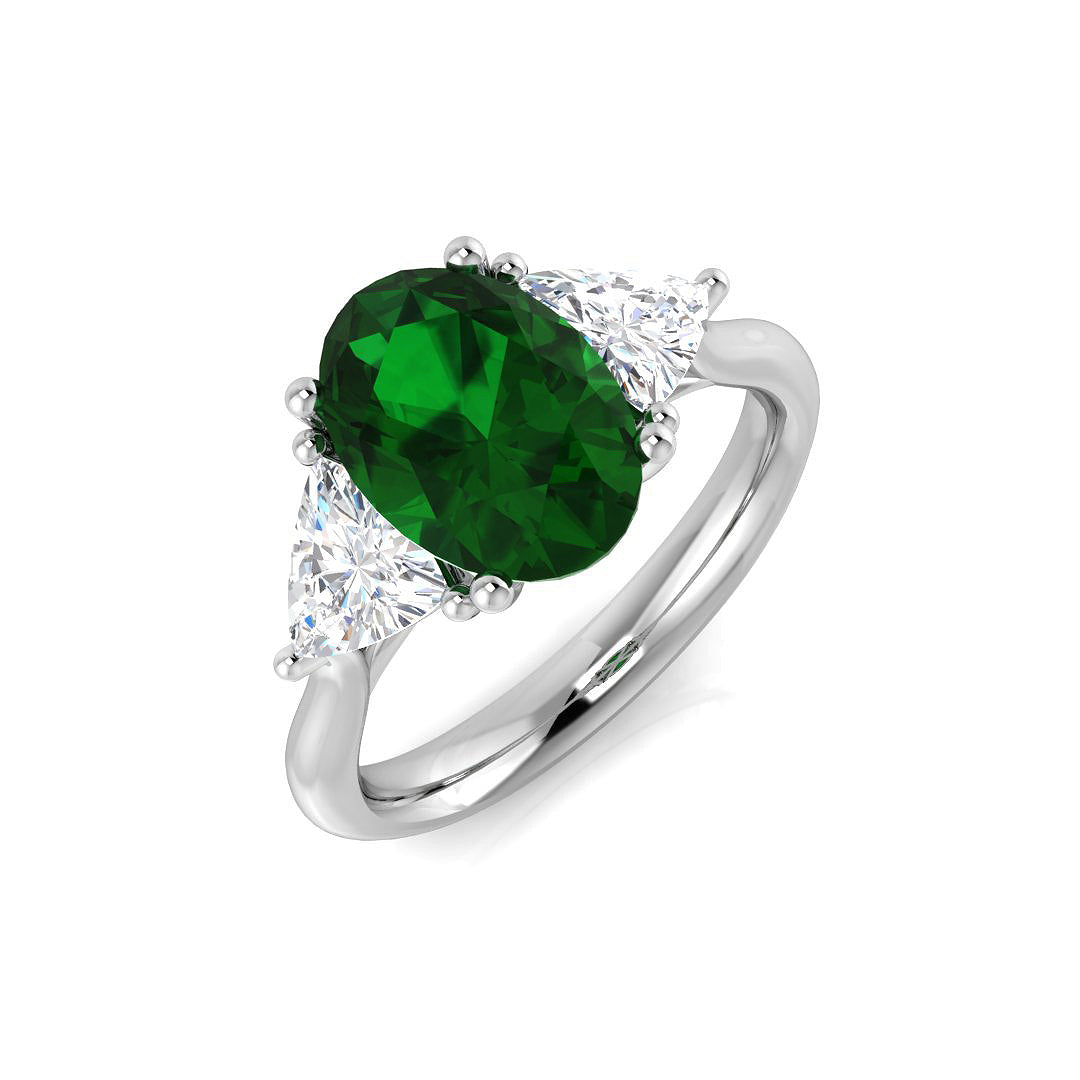 Platinum 2.77ct Emerald Ring