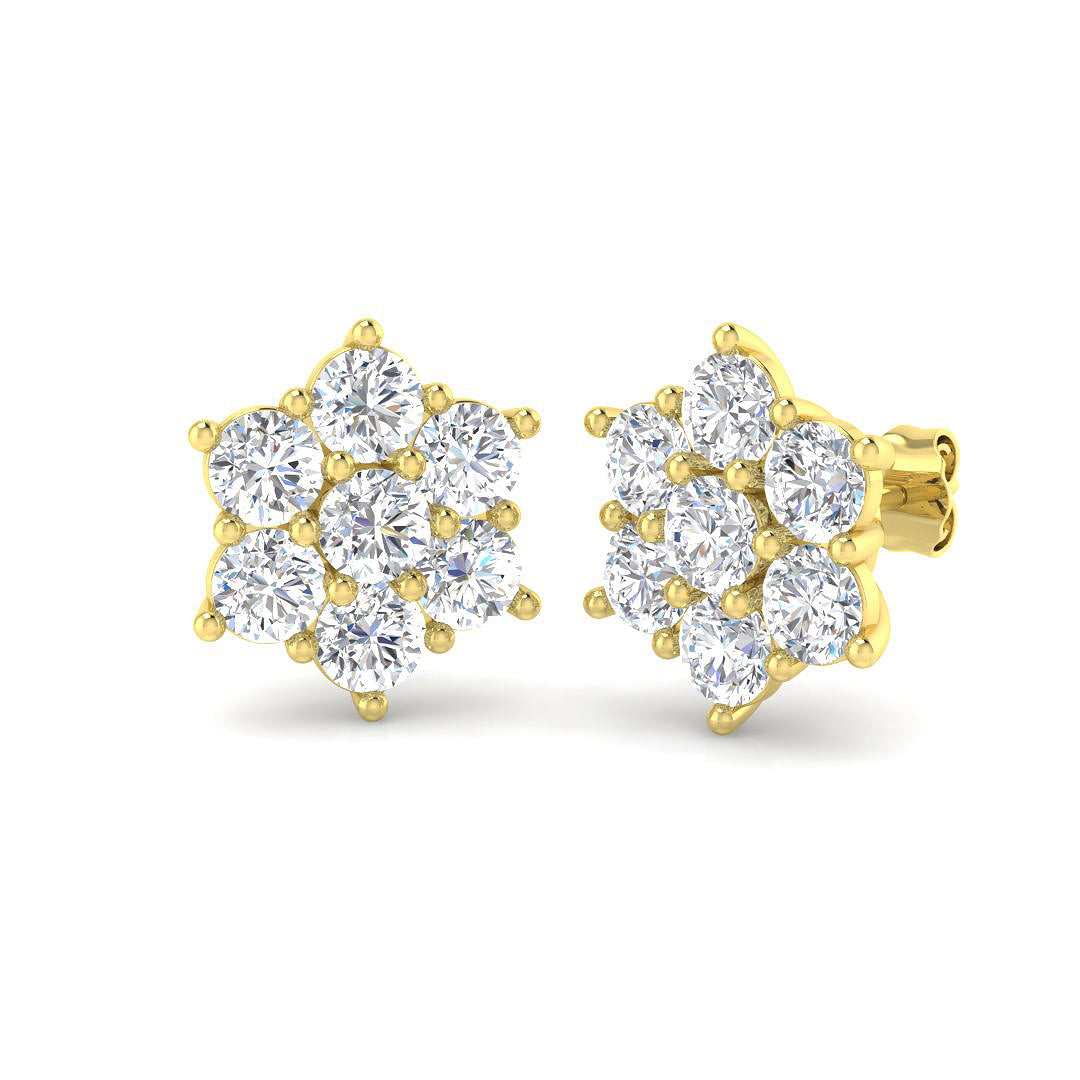 9ct Yellow Gold 3.90ct Laboratory Grown CVD Earrings