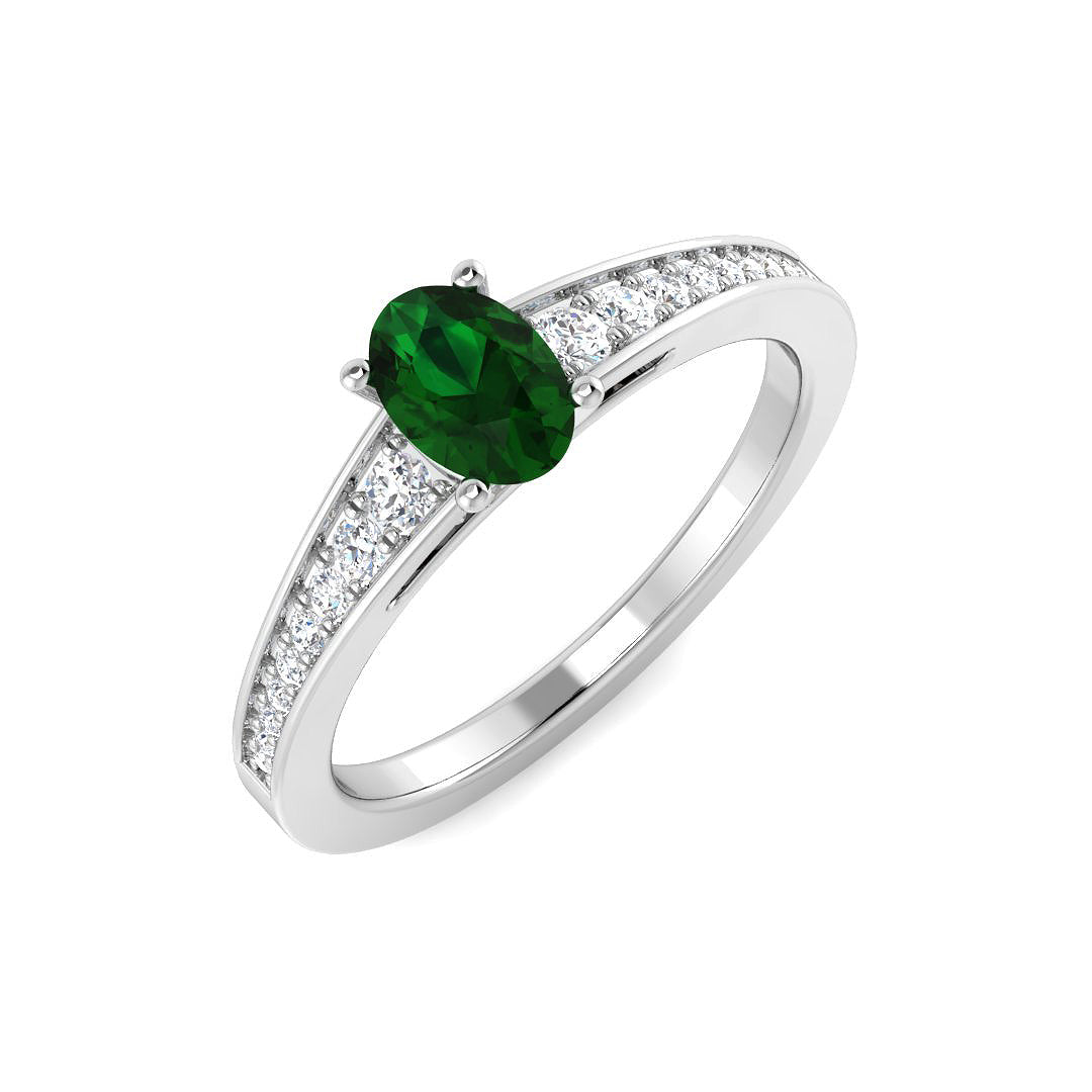 9ct White Gold 0.79ct Emerald Ring