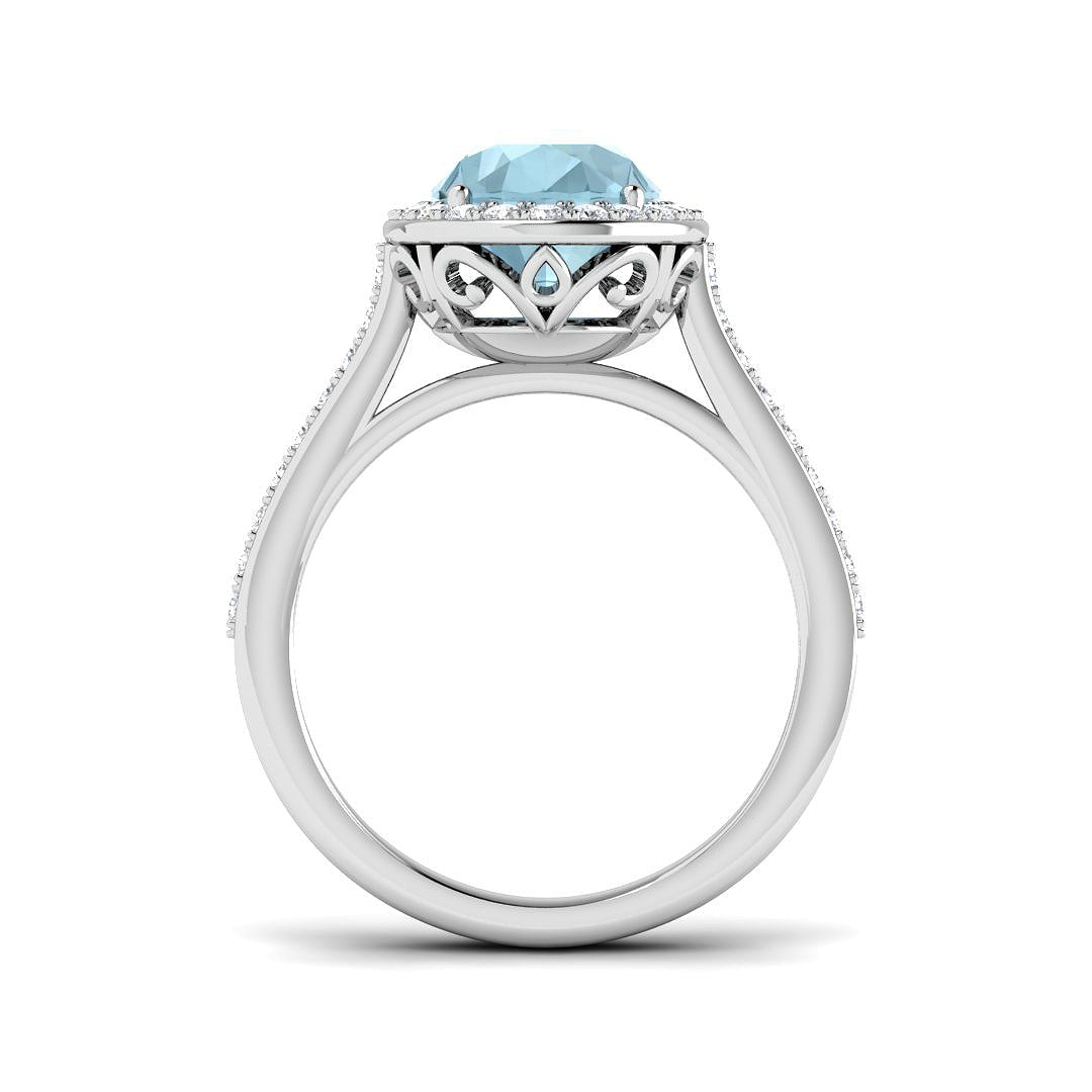 9ct White Gold 2.94ct Aquamarine Ring