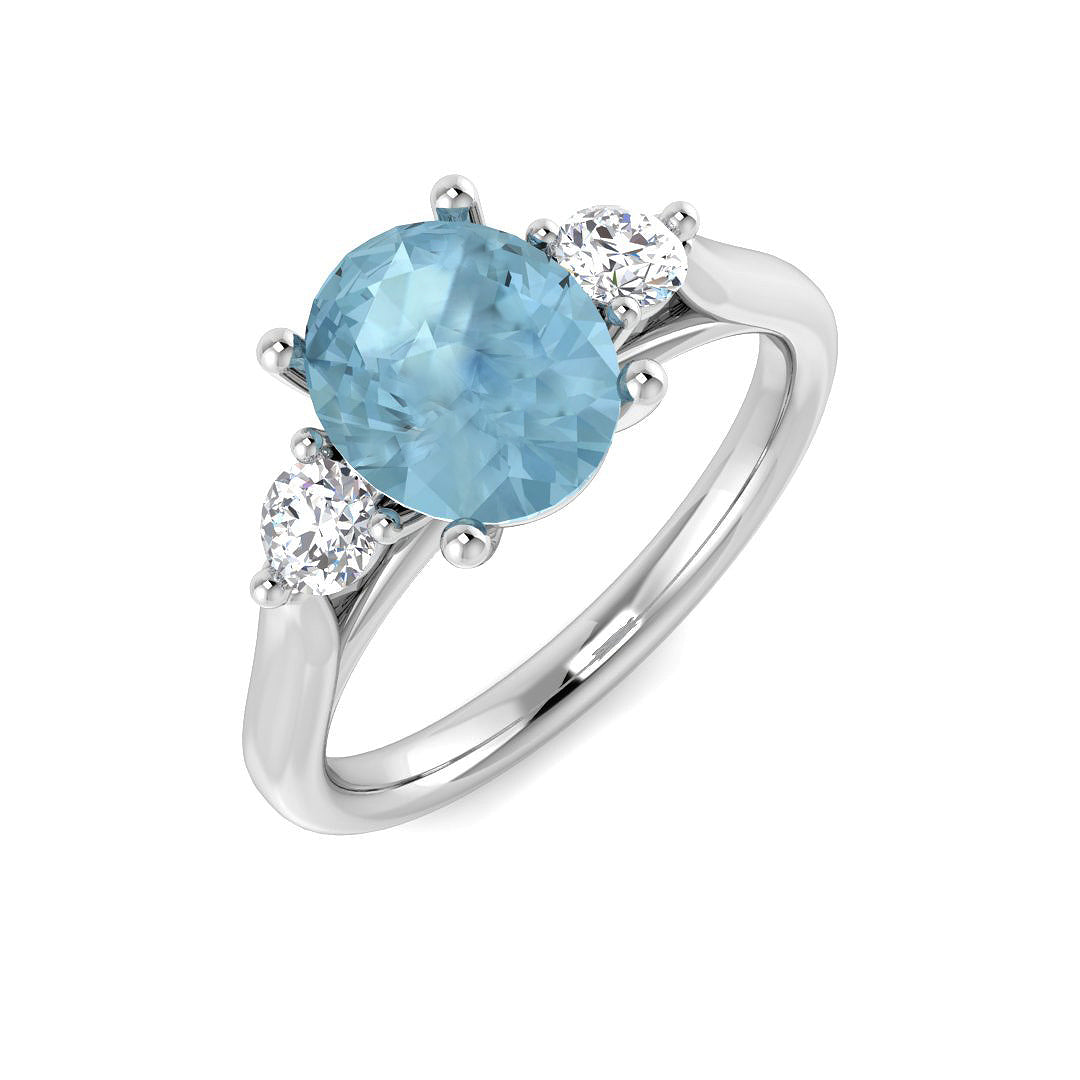 9ct White Gold 2.31ct Aquamarine Ring