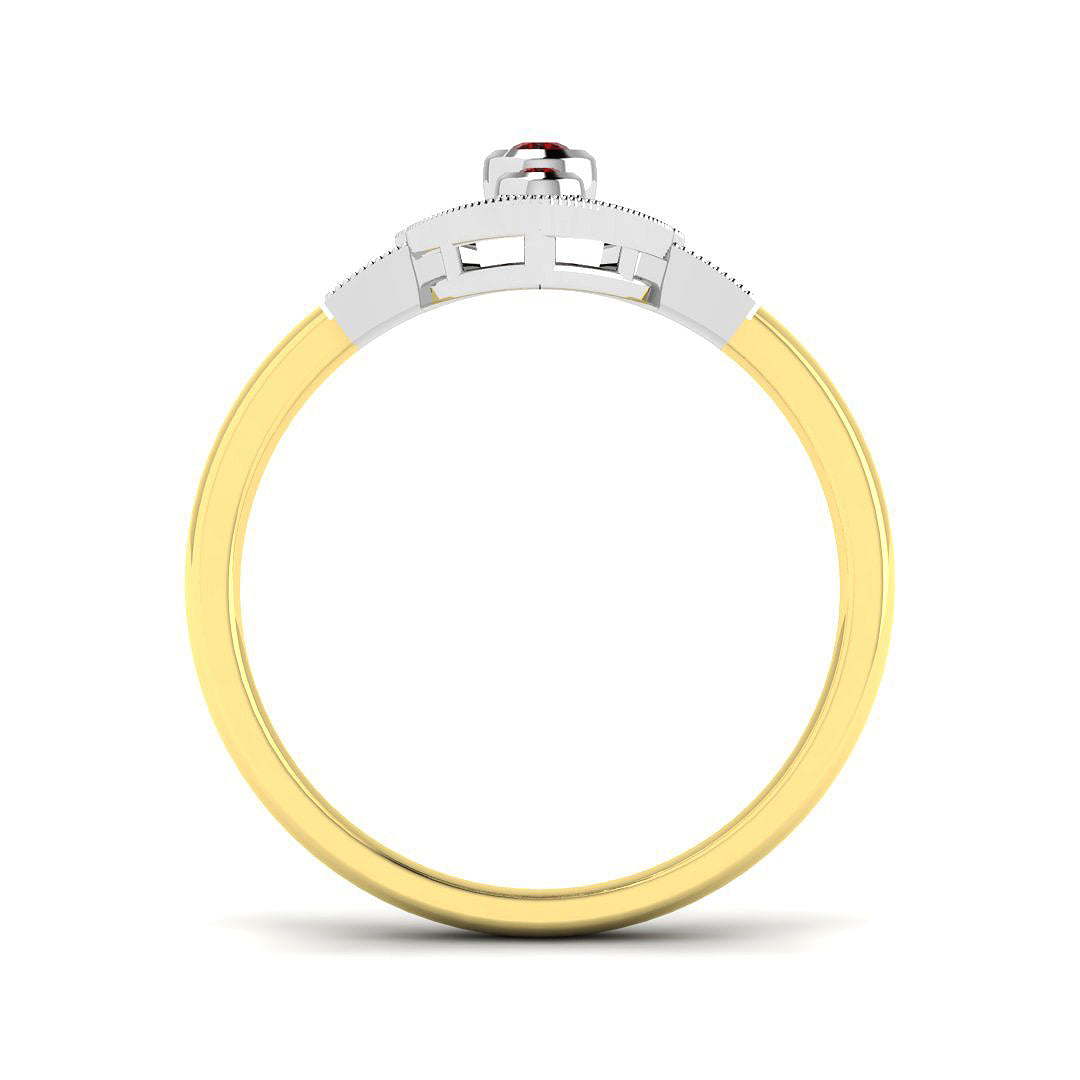 9ct Two-Tone Gold 0.21ct Ruby Ring