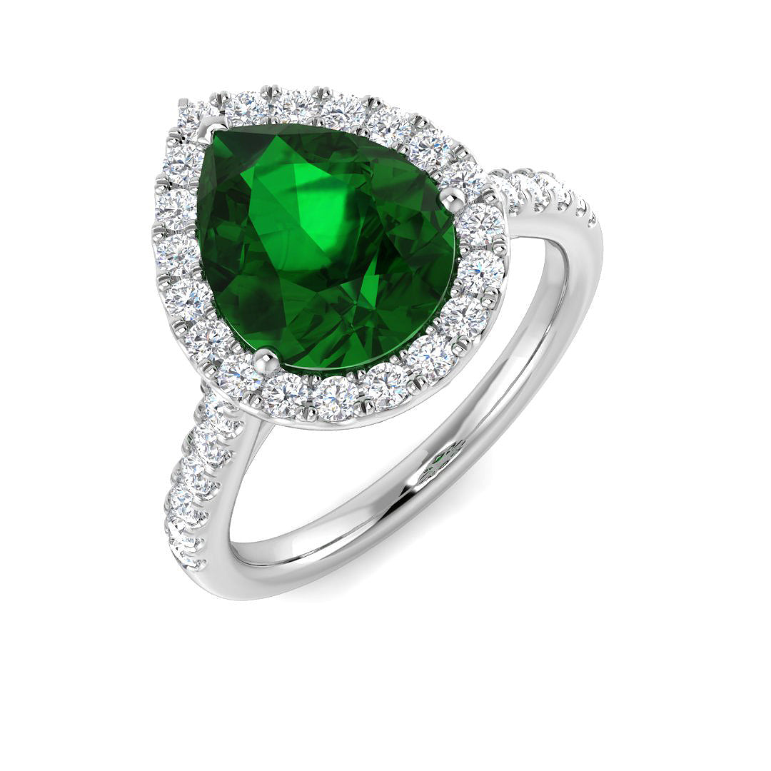 9ct White Gold 2.29ct Laboratory Grown Lab Emerald Ring