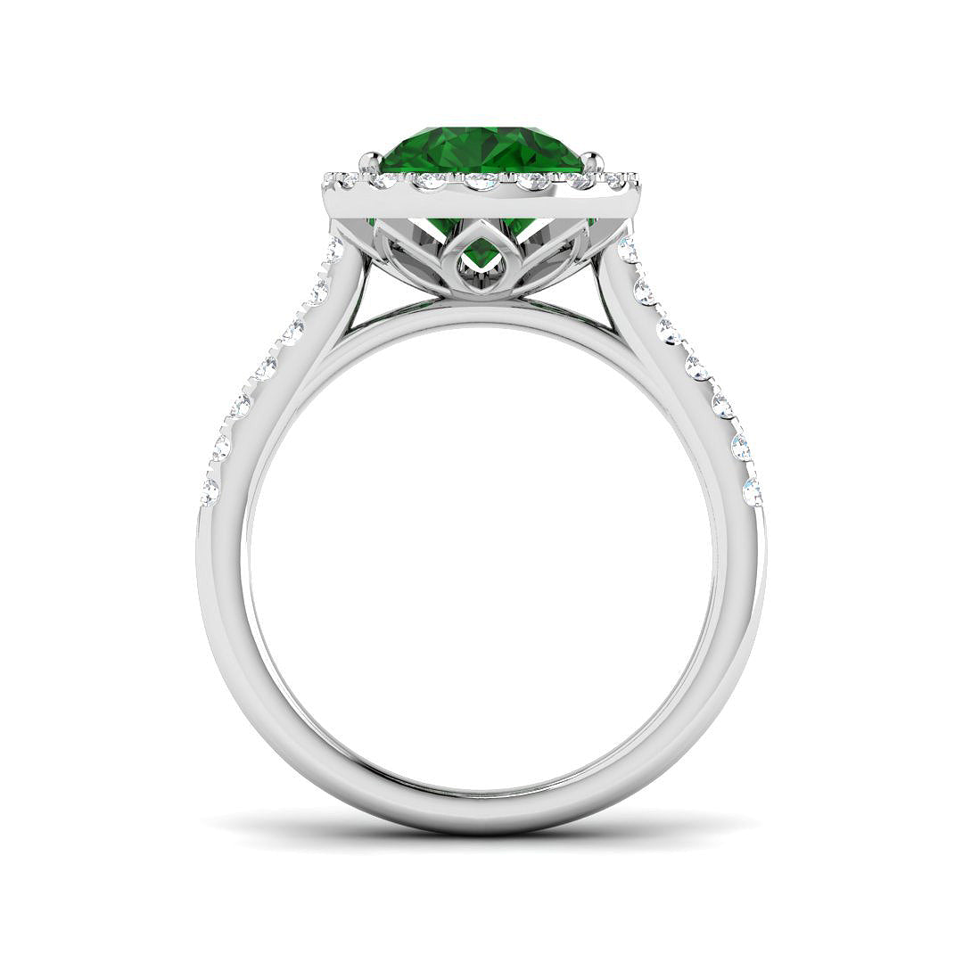 9ct White Gold 2.29ct Laboratory Grown Lab Emerald Ring