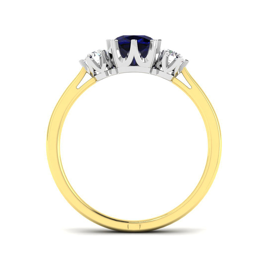 18ct Two-Tone Gold 1.06ct Blue Sapphire Ring