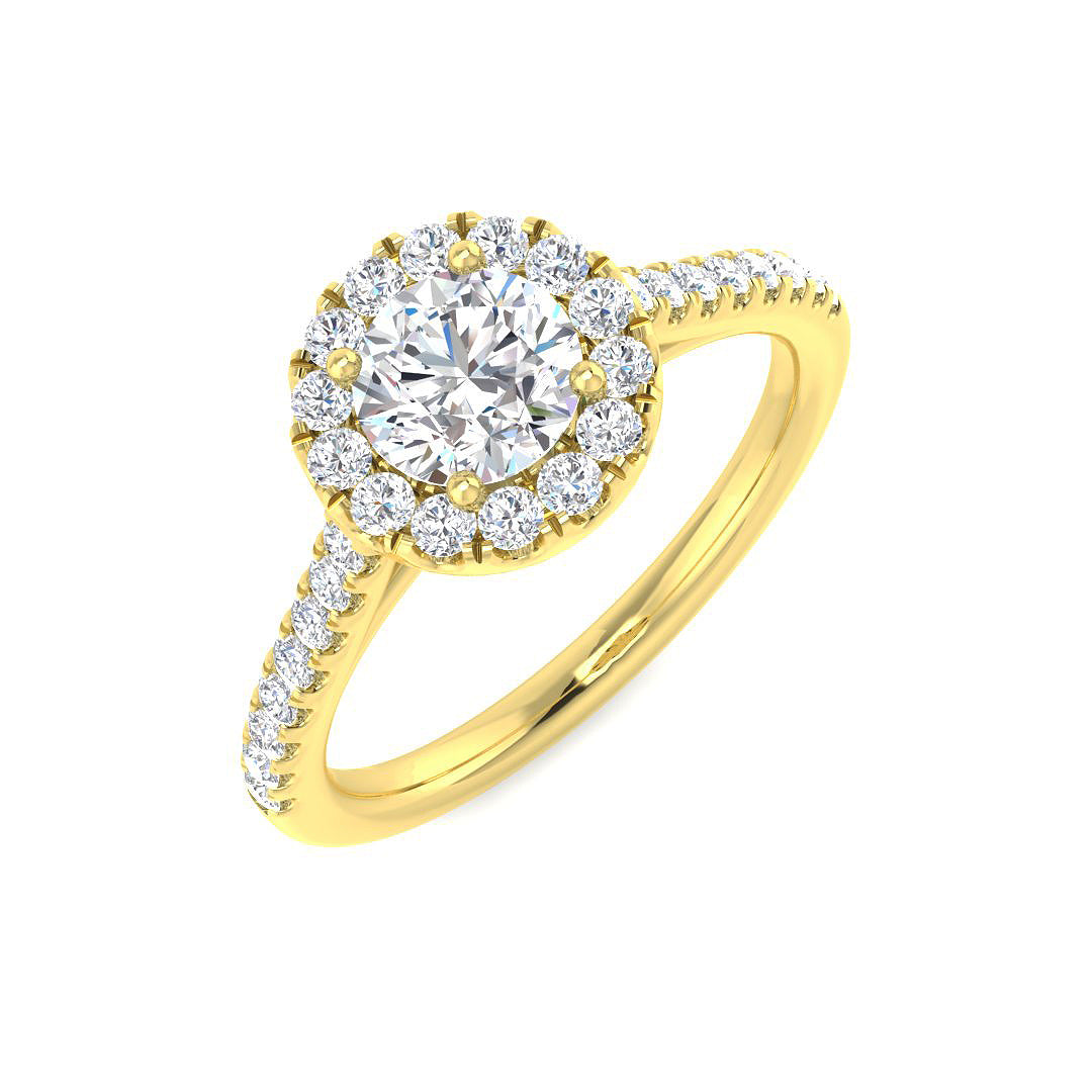 18ct Yellow Gold 0.87ct E VS1 Laboratory Grown CVD Ring