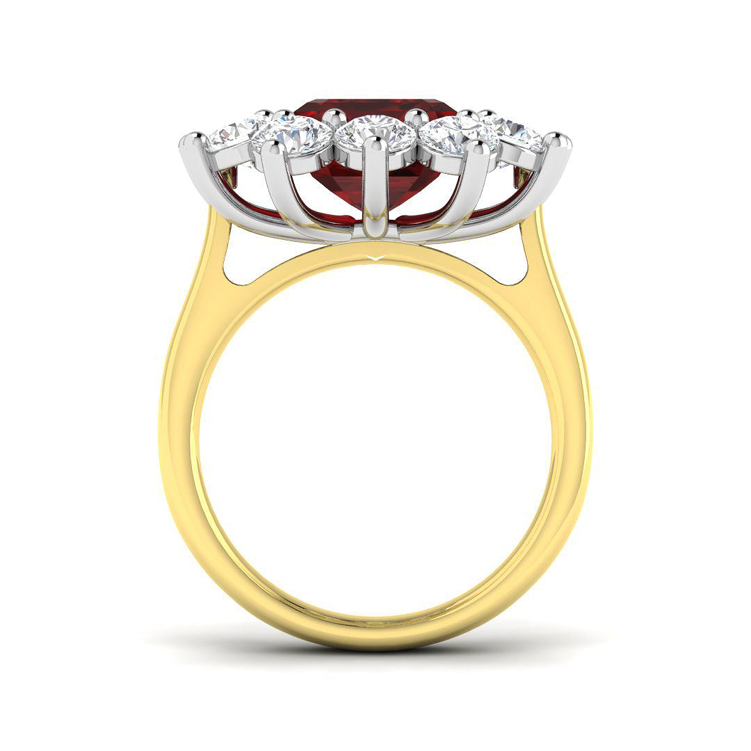 9ct Yellow Gold 9.02ct Laboratory Grown Lab Ruby Ring
