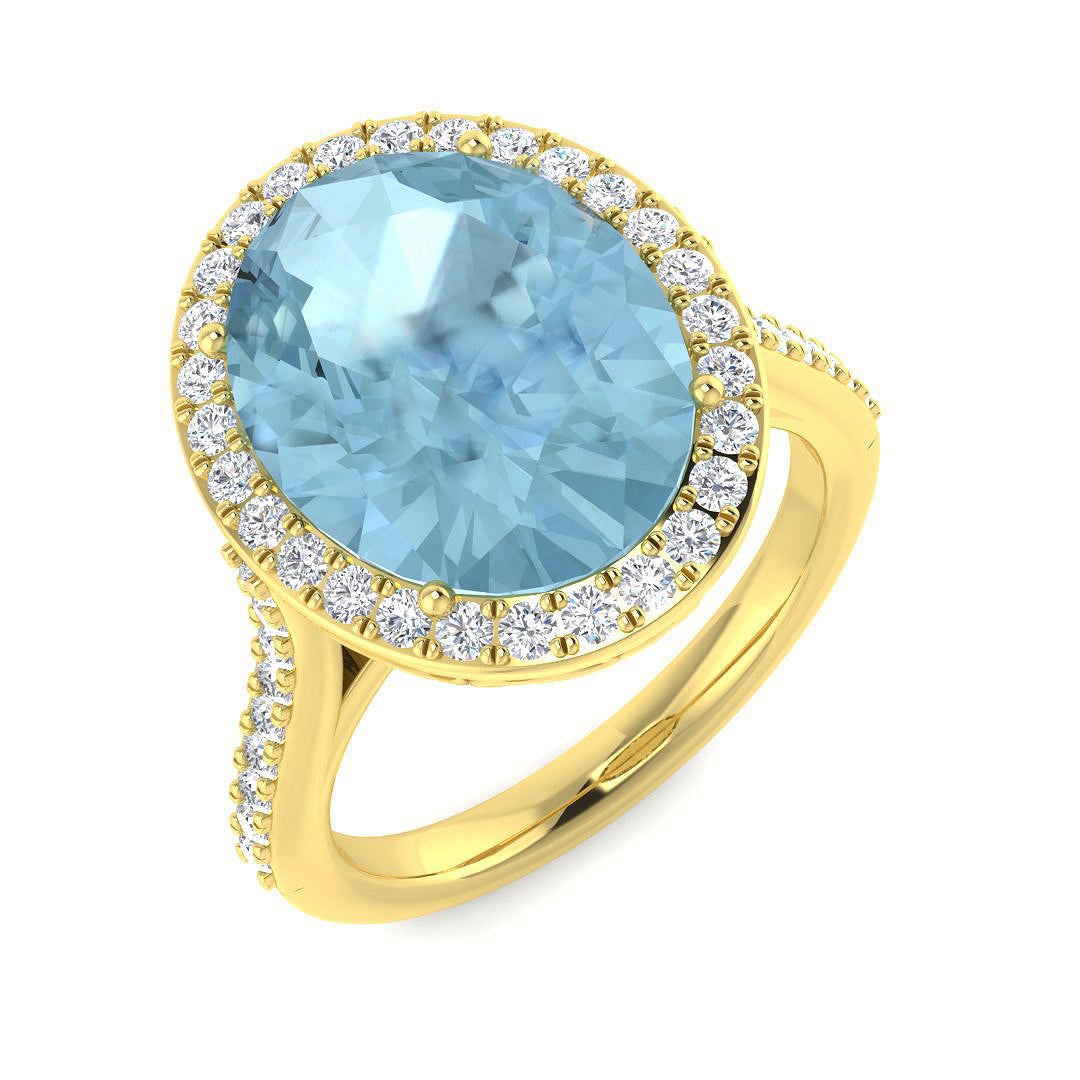 9ct Yellow Gold 5.34ct Aquamarine Ring