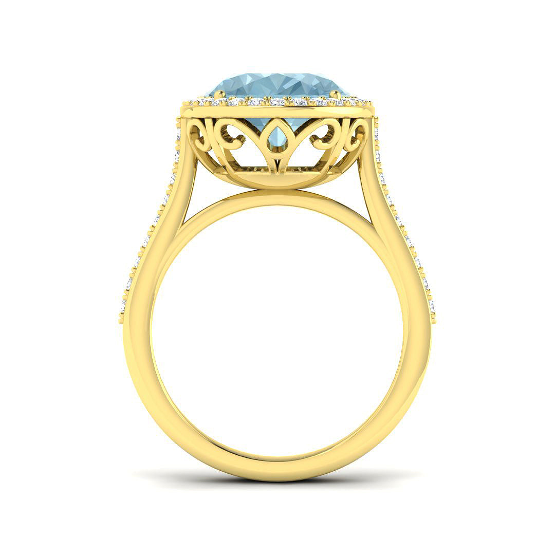 9ct Yellow Gold 5.34ct Aquamarine Ring