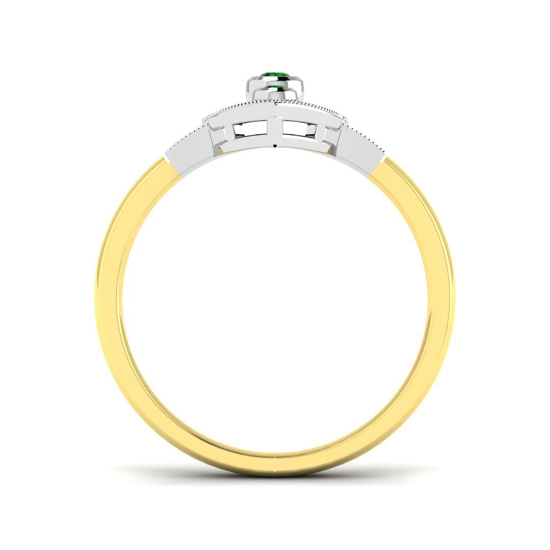 9ct Two-Tone Gold 0.19ct Emerald Ring
