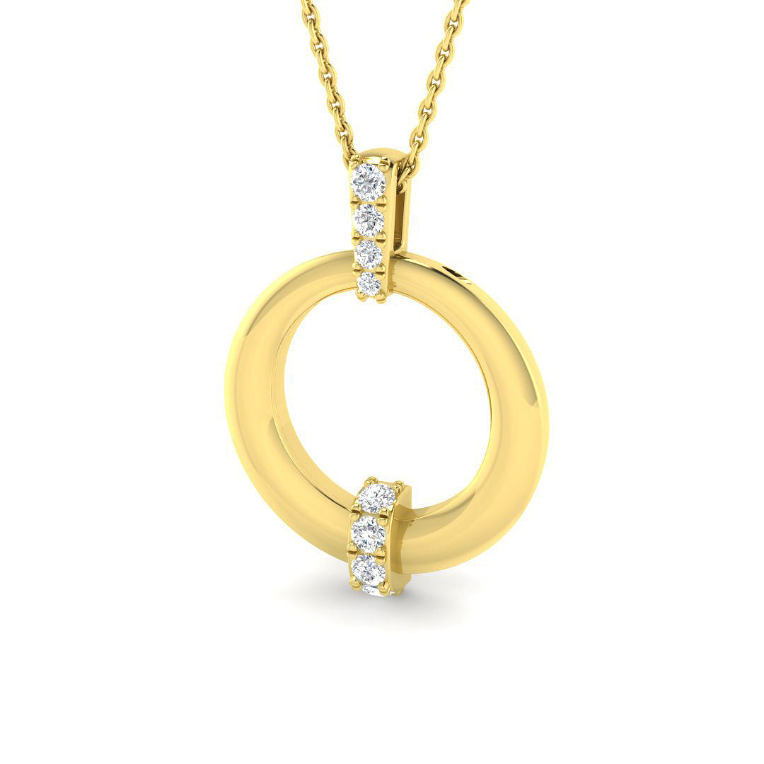 9ct Yellow Gold 0.19ct Laboratory Grown CVD Pendant