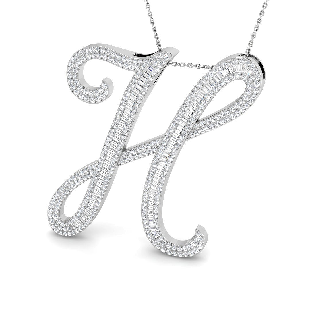 9ct White Gold 2.44ct G SI2 Diamond Pendant