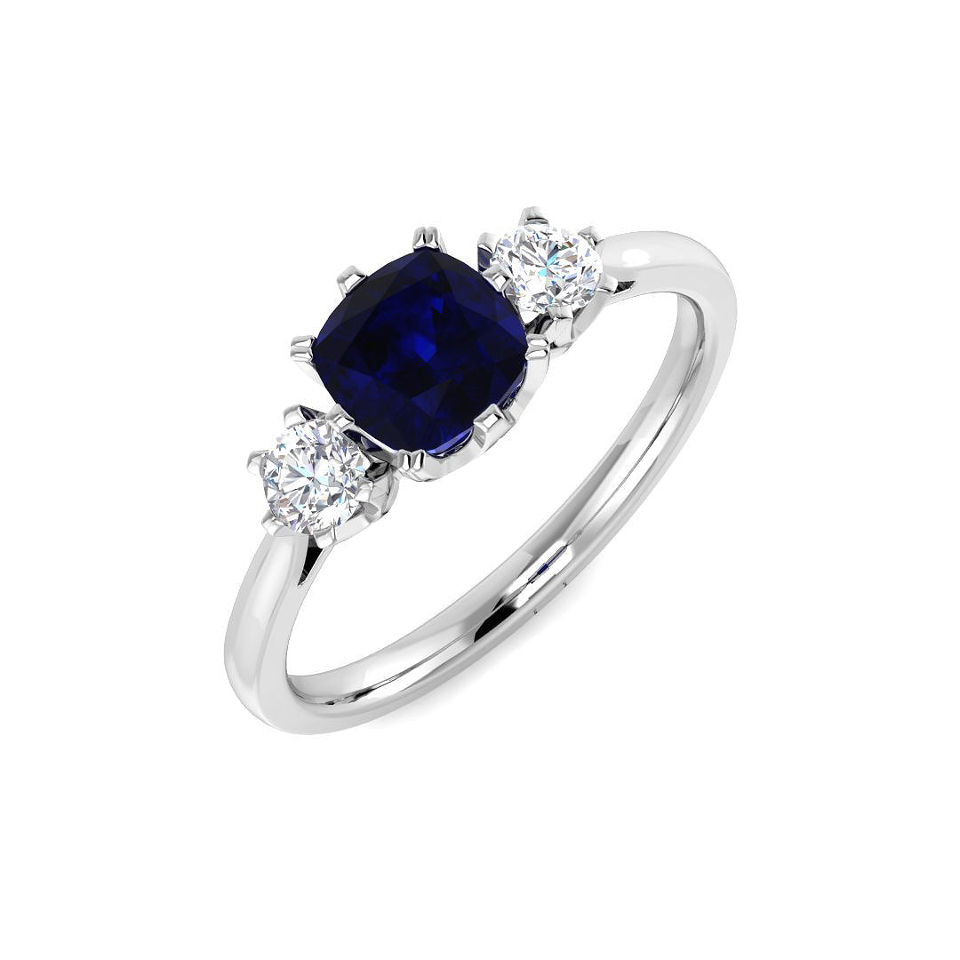 Platinum 1.06ct Blue Sapphire Ring