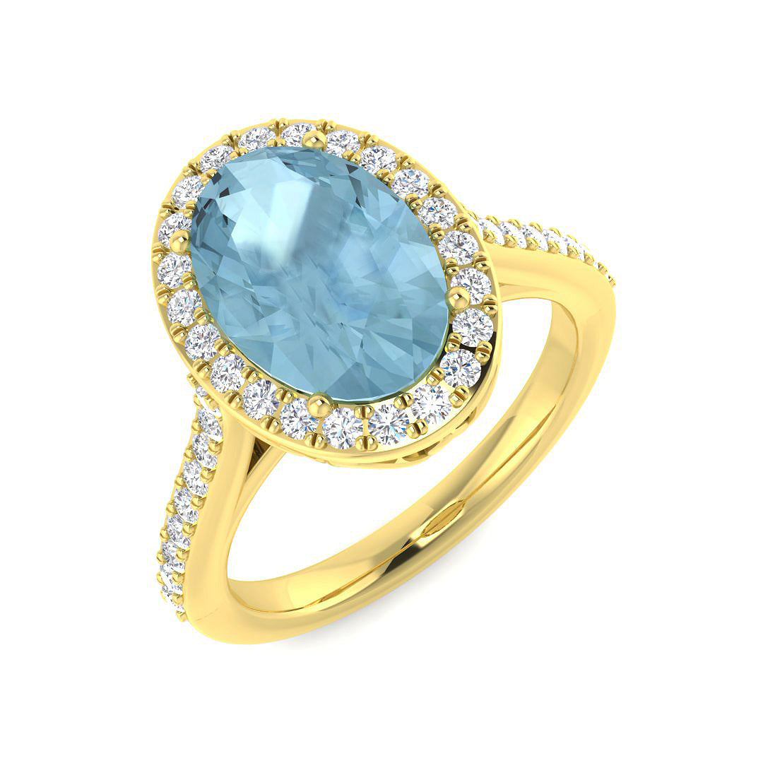 9ct Yellow Gold 2.58ct Aquamarine Ring