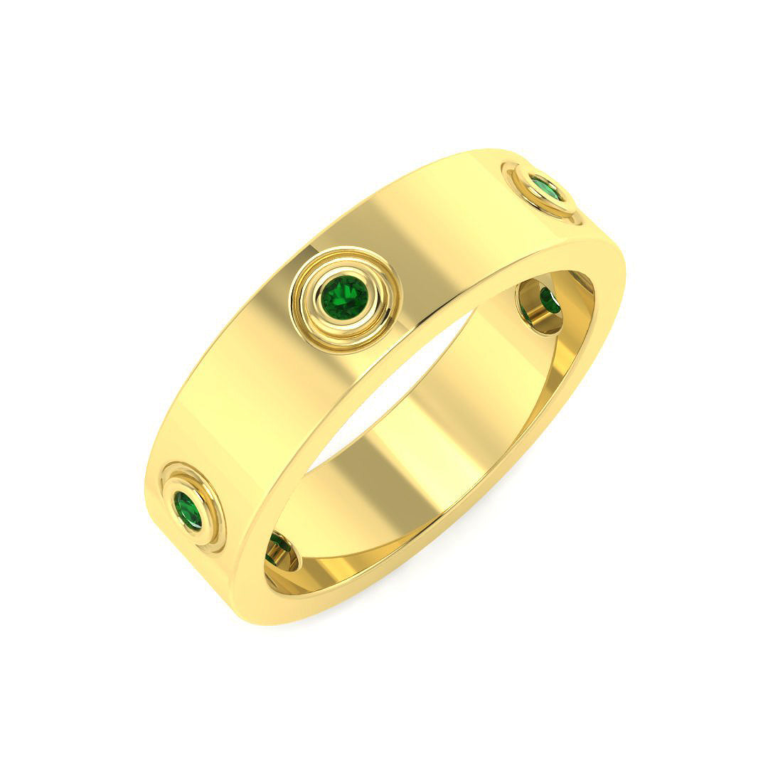 9ct Yellow Gold 0.12ct Emerald Ring